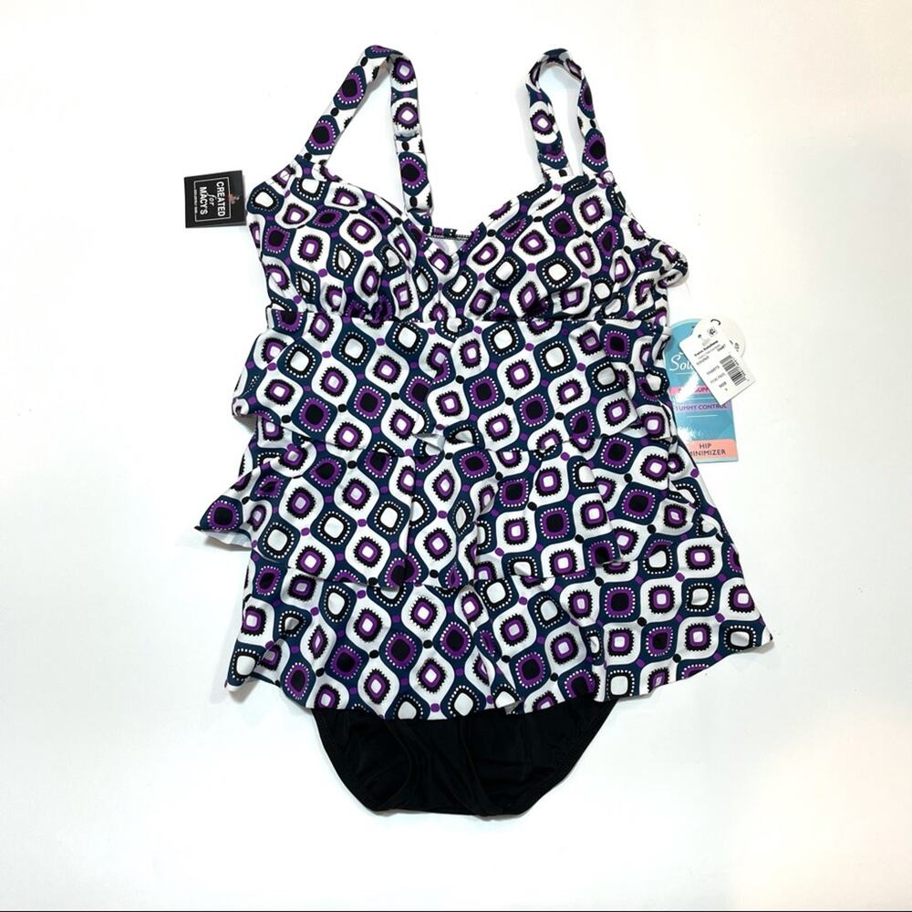 Swim Solution Tired one pice swim suit Sz 8 - Picture 4 of 8